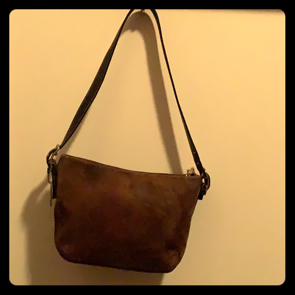 Authentic Coach Brown Suede Purse